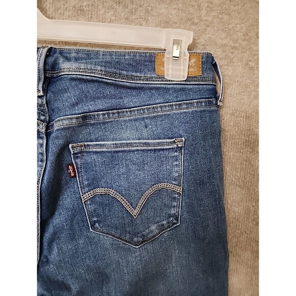 Levis 512 Perfectly Shaping Straight Leg Jeans Womens 16W Blue Stretch - Picture 4 of 8